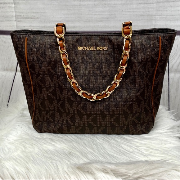 M I C H A E L K O R S : Brown Signature Handbag